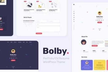 Bolby Theme GPL v1.0.9 – Portfolio/CV/Resume WordPress Theme