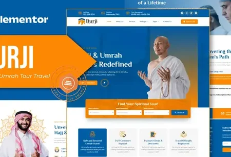 Burji Hajj & Umrah Tour Elementor Travel Template Kit