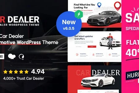 Car Dealer Theme GPL v6.2.0 – Automotive Responsive WordPress Websites
